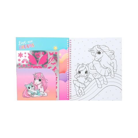  Ylvi colouring book with unicorn and sequins 