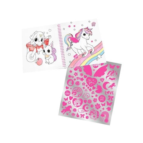 Ylvi colouring book with unicorn and sequins 
