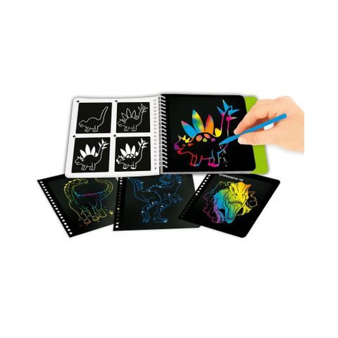  Đồ chơi BST thiết kế kỳ diệu Dino world mini magic-scratch book 0412733 