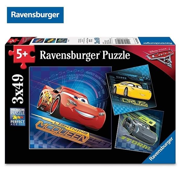  RV08026 7 Xếp hình puzzle DCA: WT Cars 3 3 bộ 49 mảnh Ravensburger 