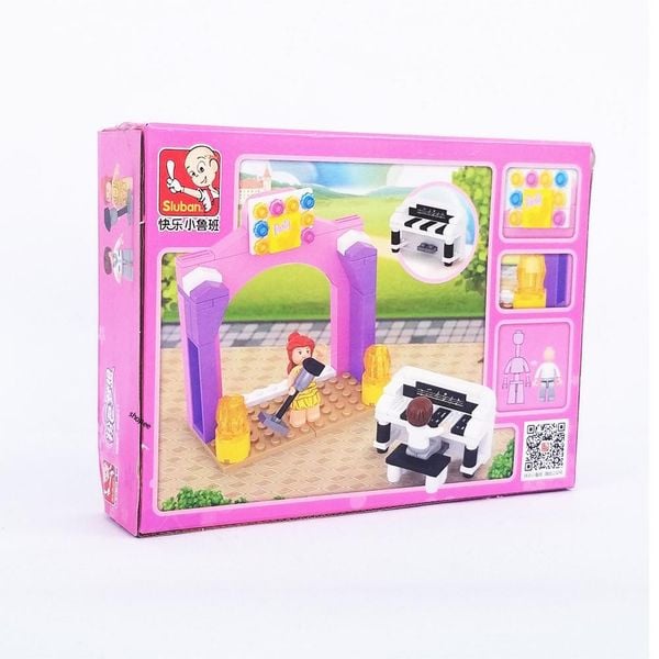 Girl Bộ lắp ráp sân khấu nhạc Piano Sluban (109pcs)