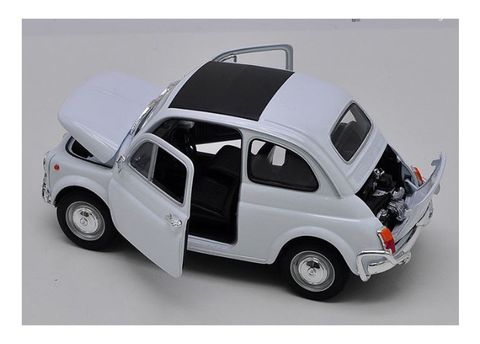  Xe mô hình 1:18 Welly Fiat 500 Nuova 1957 màu trắng 