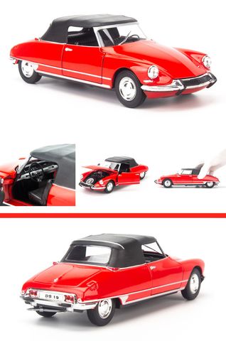  Mô hình xe Citroen DS 19 Cabriolet 1:24 Welly- 22506- Red 