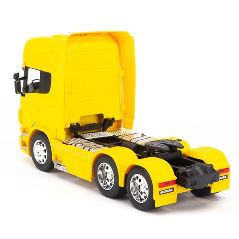  Mô hình đầu kéo Scania V8 R730 (6x4) 1:32Welly-32670L-Yellow 