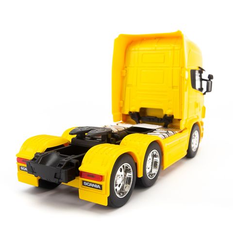  Mô hình đầu kéo Scania V8 R730 (6x4) 1:32Welly-32670L-Yellow 
