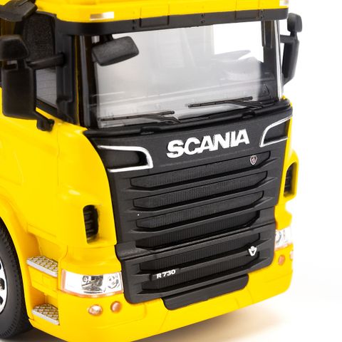  Mô hình đầu kéo Scania V8 R730 (6x4) 1:32Welly-32670L-Yellow 