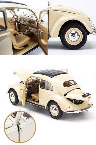  Mô hình Volkswagen Classic Beetle 1:18 Welly- 18040W-Cream 