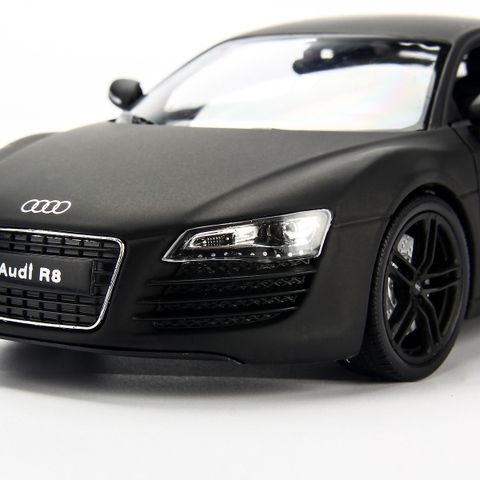  Mô hình xe Audi R8 1:24 Welly- 22493-Matte Black 