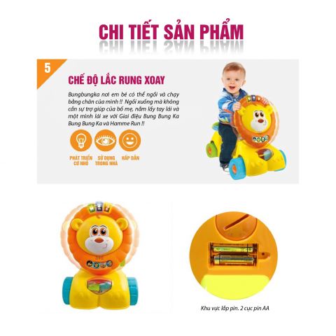  XE TẬP ĐI SƯ TỬ KẾT HỢP XE CHÒI CHÂN SCOOTER WINFUN 