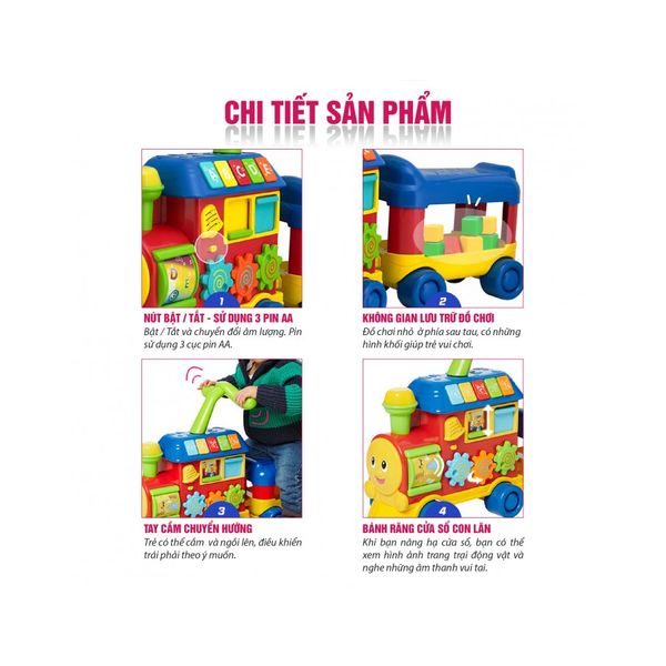 Xe chòi chân, tập đi hình tàu hoả kết hợp 2 trong 1. cho bé Winfun 0803