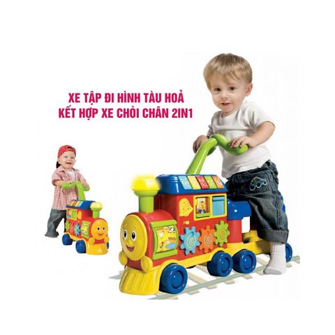 Xe chòi chân, tập đi hình tàu hoả kết hợp 2 trong 1 cho bé Winfun 0803 
