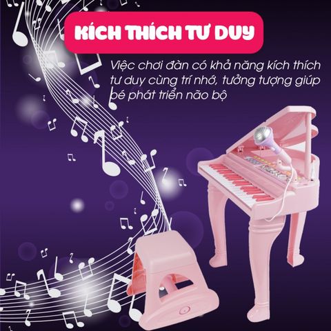  Đàn piano cổ điển WinFun màu hồng kèm mic - 2045G 
