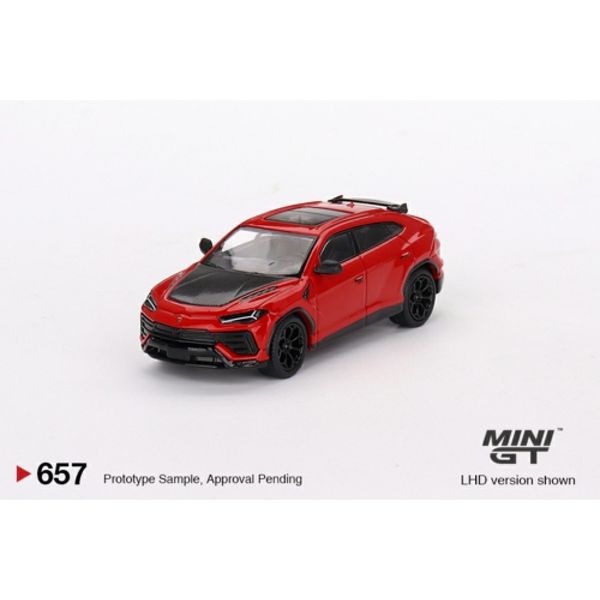  MINI GT 1/64 Lamborghini Urus Performance Rosso Mars Left Handle 