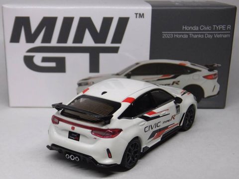  Xe mô hình Mini GT 1:64 Honda Civic Type R 2023 Honda Thanks Day Vietnam White- MGT00626 
