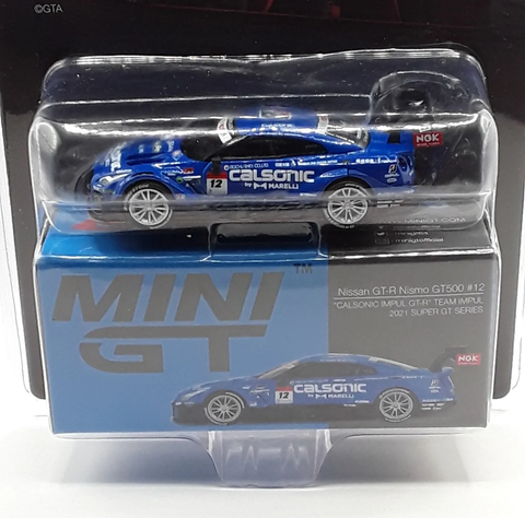  Mô hình xe Mini GT Nissan GTR Nismo GT500 #12 Team Impul 2021 Super GT Series 