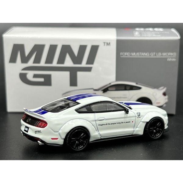 Xe hơi mô hình MINI GT 1/64 LBWORKS Ford Mustang White (RHD)