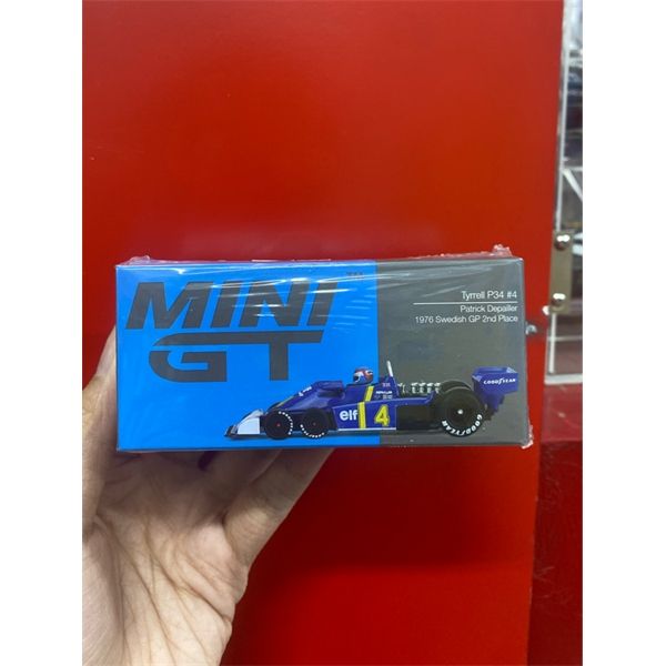 MINI GT 1/64 Tyrrell P34 Swedish GP 1976 2nd Place Winner #4 Patrick Depailler