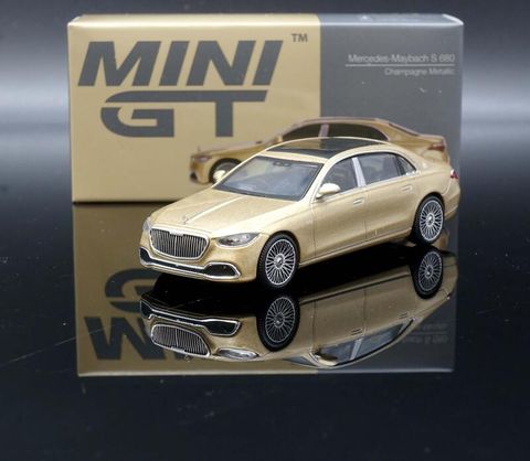  MINI GT 1/64 Mercedes Maybach S680 Champagne Metallic Left Handle 