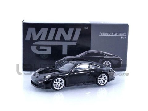  Xe mô hình MINI GT 1/64 Porsche 911 (992) GT3 Touring Black Left Handle 