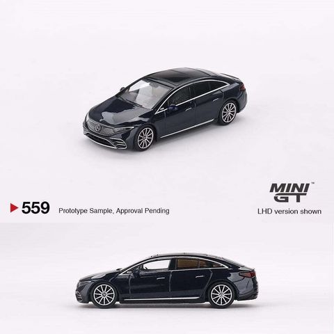  Xe mô hình MINI GT 1/64 Mercedes-Benz EQS 580 4MATIC Natural Blue Metallic Left Handle 