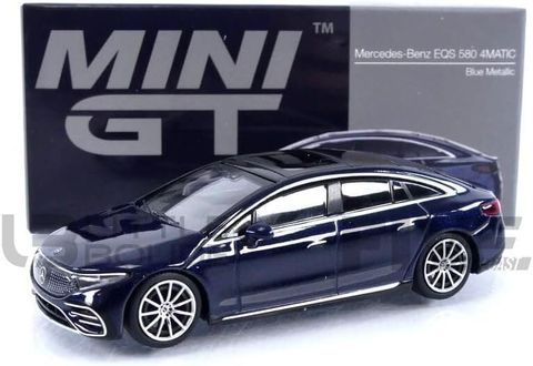  MINI GT 1/64 Mercedes-Benz EQS 580 4MATIC Natural Blue Metallic Left Handle 