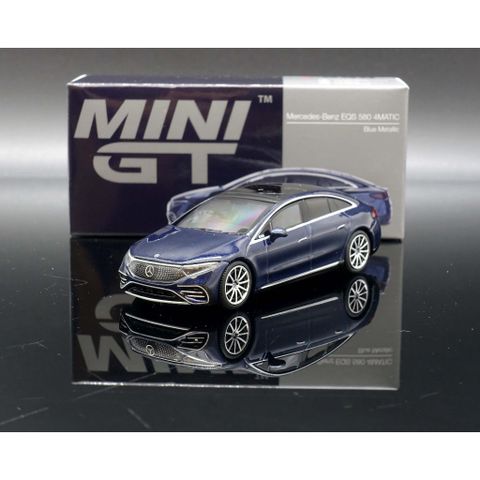  MINI GT 1/64 Mercedes-Benz EQS 580 4MATIC Natural Blue Metallic Left Handle 
