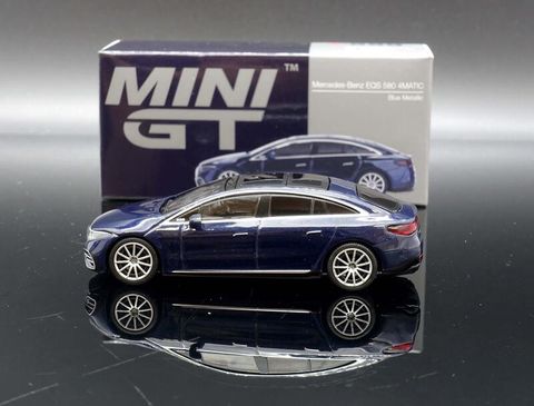  MINI GT 1/64 Mercedes-Benz EQS 580 4MATIC Natural Blue Metallic Left Handle 