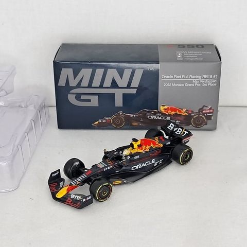  Xe mô hình MINI GT 1/64 Oracle Red Bull Racing RB18 2022 3rd Place Winner #1 Monaco Grand Prix Max Verstappen 