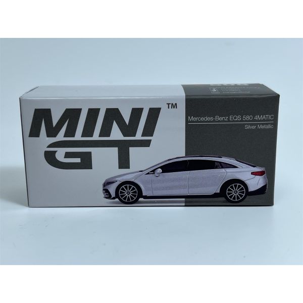 Mô hình xe MINI GT 1/64 Mercedes-Benz EQS 580 4MATIC Hi-Tech Silver Metallic (Left Handle)