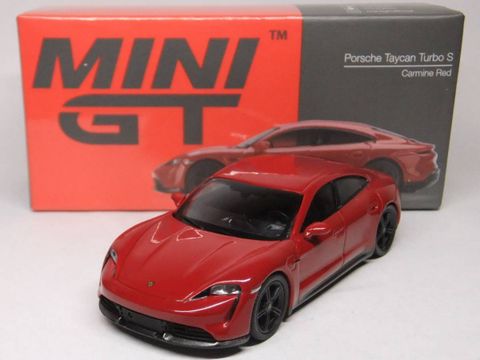  Xe mô hình MINI GT 1/64 Porsche Tycan Turbo S Carmine Red (LHD) 