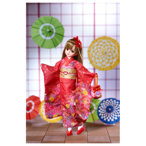  Búp bê LD-30 Licca-chan Doll Kimono Red Dress-up 