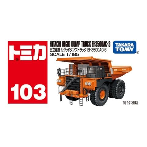  Đồ chơi mô hình xe Tomica 103 Hitachi Construction Machinery Rigid Dump Truck tỉ lệ 1/185 