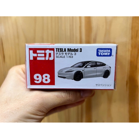  Xe mô hình Tomica 98 Tesla Model 3 Box (trắng) 