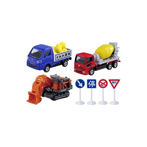  Set mô hình xe và phụ kiện Tomica Construction Vehicle 