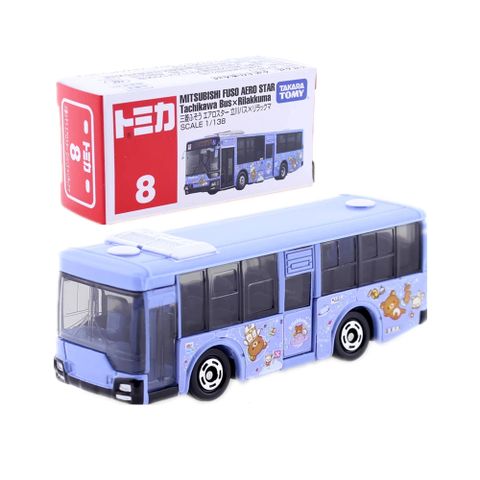  Đồ chơi mô hình xe Tomica No.8 Mitsubishi Fuso Aerostar Tachikawa Bus tỉ lệ 1/138 