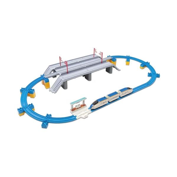 Bộ đồ chơi Pla-Rail Series W7 Hokuriku Shinkansen Kagayaki Railway Road Combined Bridge Set