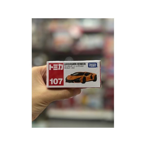 23win08 com mô hình xe Tomica No.107 Lamborghini Revuelto (cam)