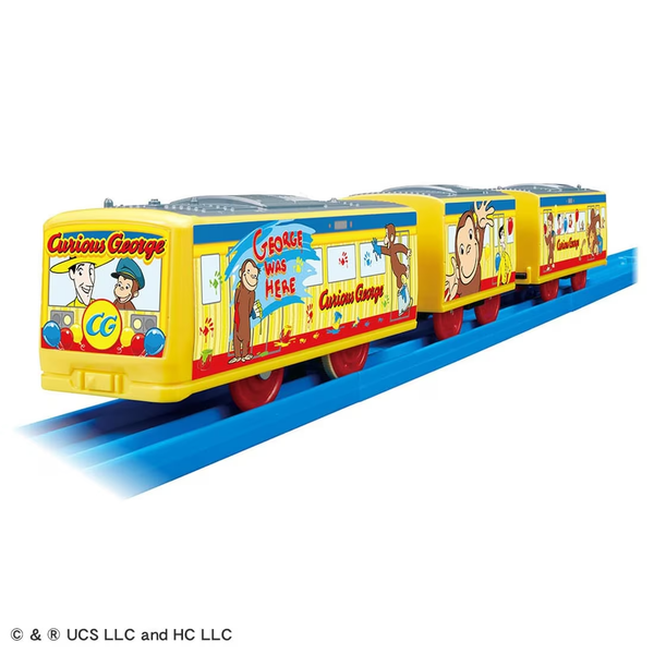 Đồ chơi tàu chạy pin Curious George Wrapping Train (3-Car Set)