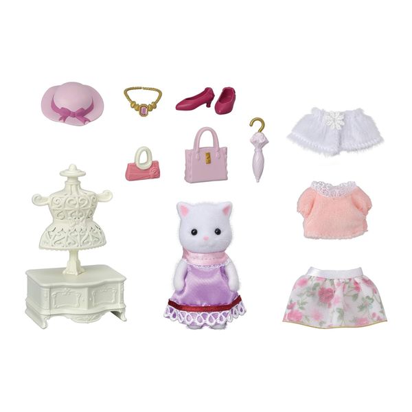 Bộ đồ chơi búp bê thời trang TVS-9 Sylvanian Families street fashion coordination set-Persian cat sister