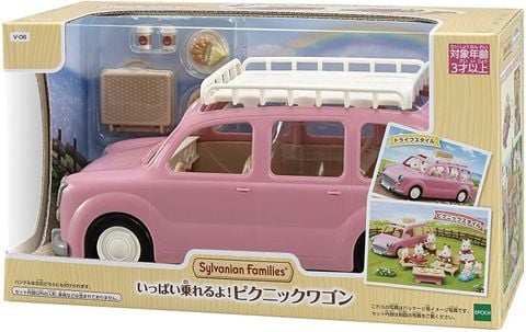  Đồ chơi xe picnic màu hồng Sylvanian Family You can get a lot! Picnic Wagon V-06 