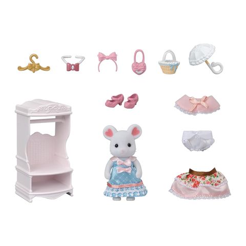  Đồ chơi búp bê thời trang Sylvanian Families Fashion Play Set Ribbon Marshmallow Mouse 