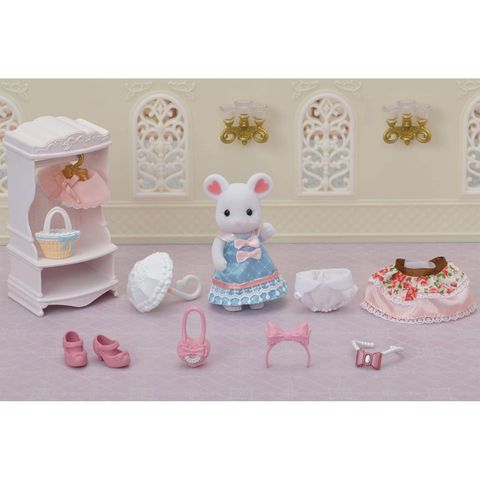  Đồ chơi búp bê thời trang Sylvanian Families Fashion Play Set Ribbon Marshmallow Mouse 