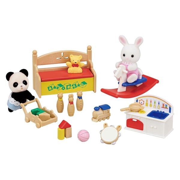 DF-20 Doll and Furniture Set White Rabbit and Baby Panda