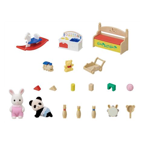 DF-20 Doll and Furniture Set White Rabbit and Baby Panda 