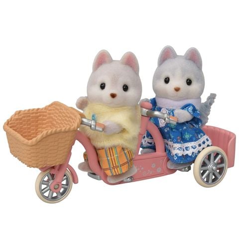  Anh Em Husky Đạp Xe DF-15 Nakayoshi Cycling Set Husky Siblings Sylvanian Families 