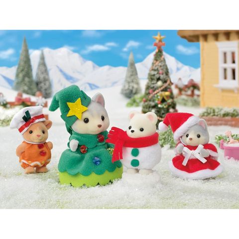  Đồ chơi búp bê SE 208 - Happy Christmas Friends Se-208 EPOCH Calico Critters NEW 
