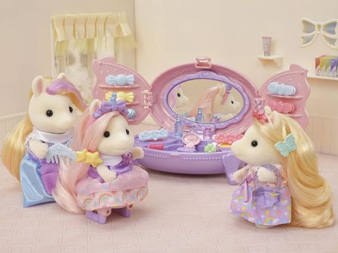  FU-18 Sylvania Family Hair Salon Stylish Pony Vanity Dresser Set 