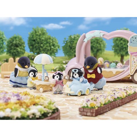  DF-23 Sylvanian Families Doll and Furniture Set Penguin Baby Cart 