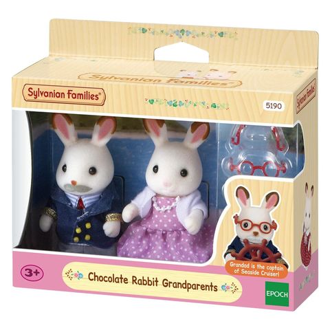  Mô hình thỏ ông thỏ bà Sylvanian Families Doll Chocolat Rabbit Grandpa 