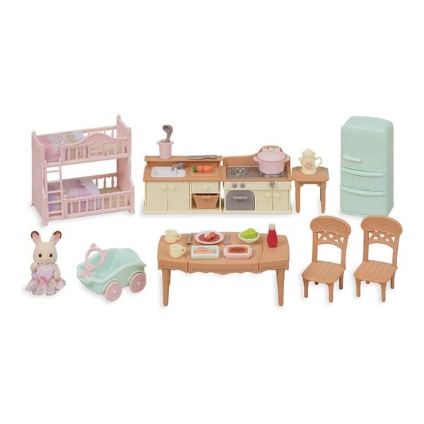 23win08 com nội thất nhà búp bê Ce-210 23win11 Large House with Red Roof Furniture Set